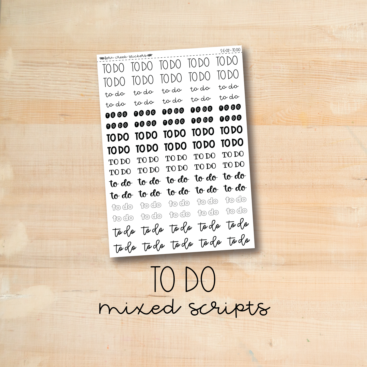 S-E-02 || TO DO mixed script stickers