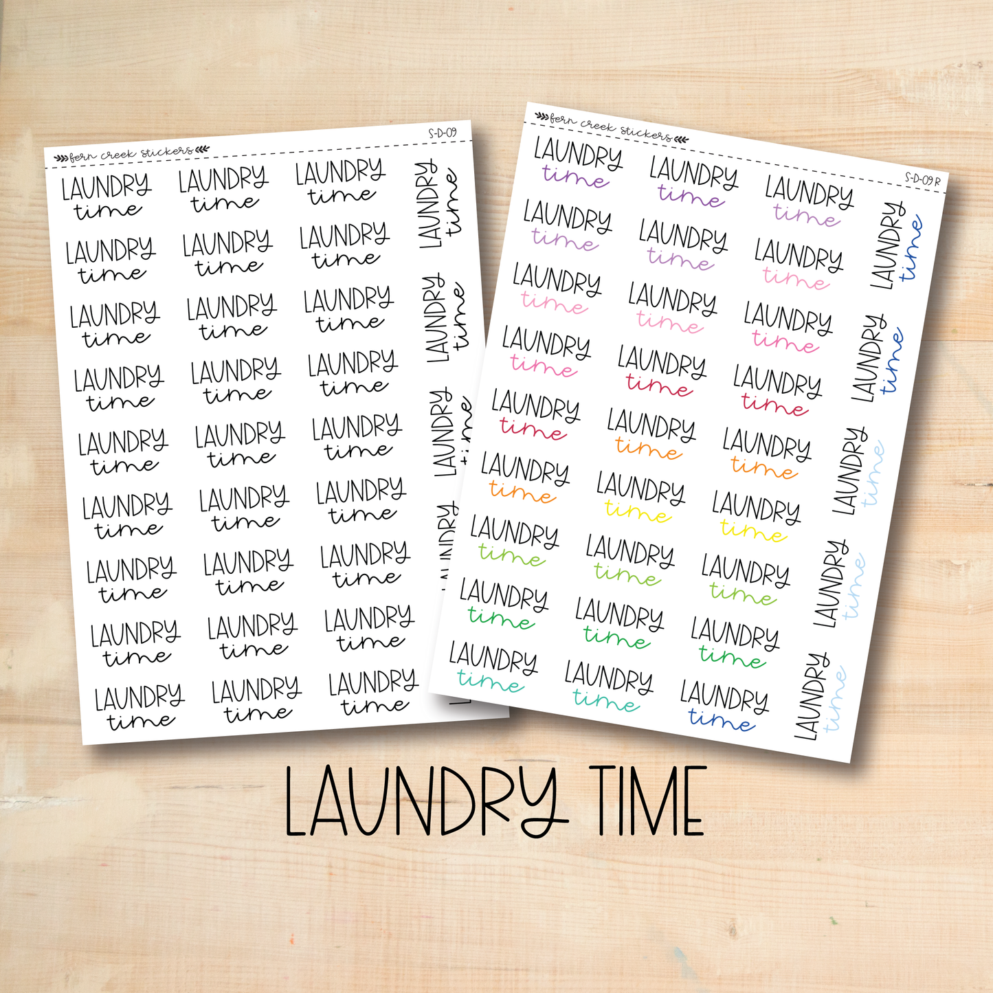 S-D-09 || LAUNDRY TIME script stickers