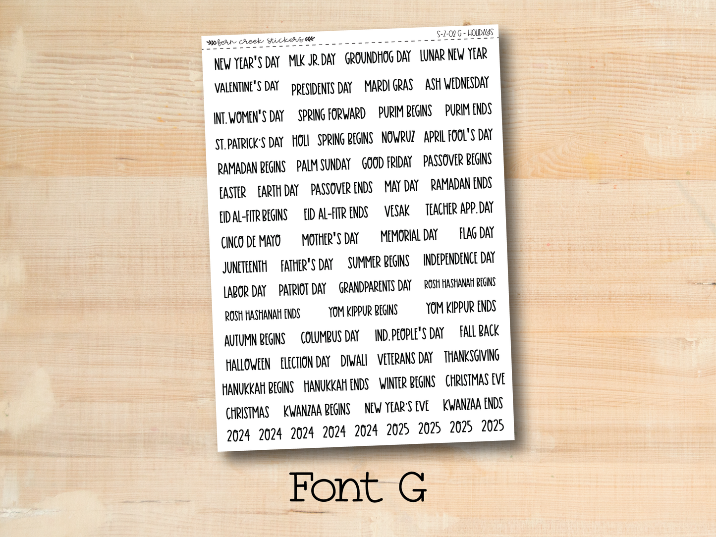 a piece of paper with the words font g on it