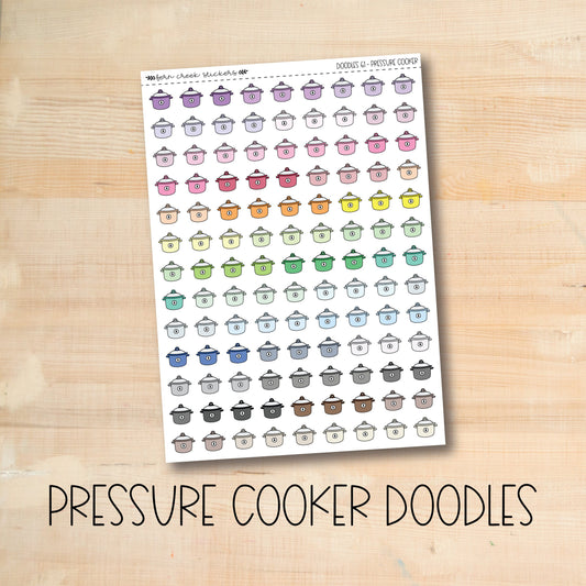 a picture of a sticker of a pressure cooker doodles