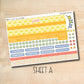 a yellow and orange planner sticker with the words june on it