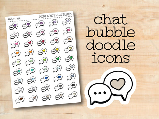 a sticker of a chat bubble doodle icons