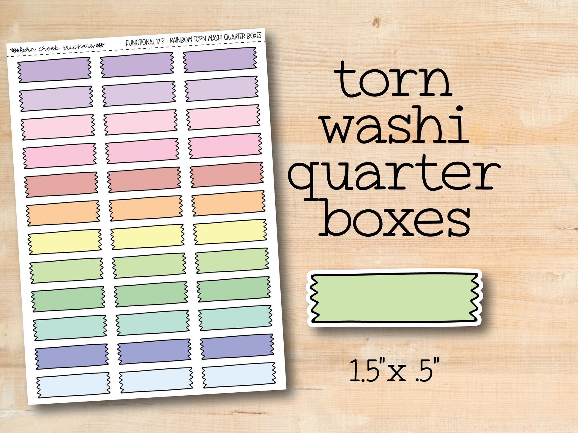 a sticker of torn washi quarter boxes