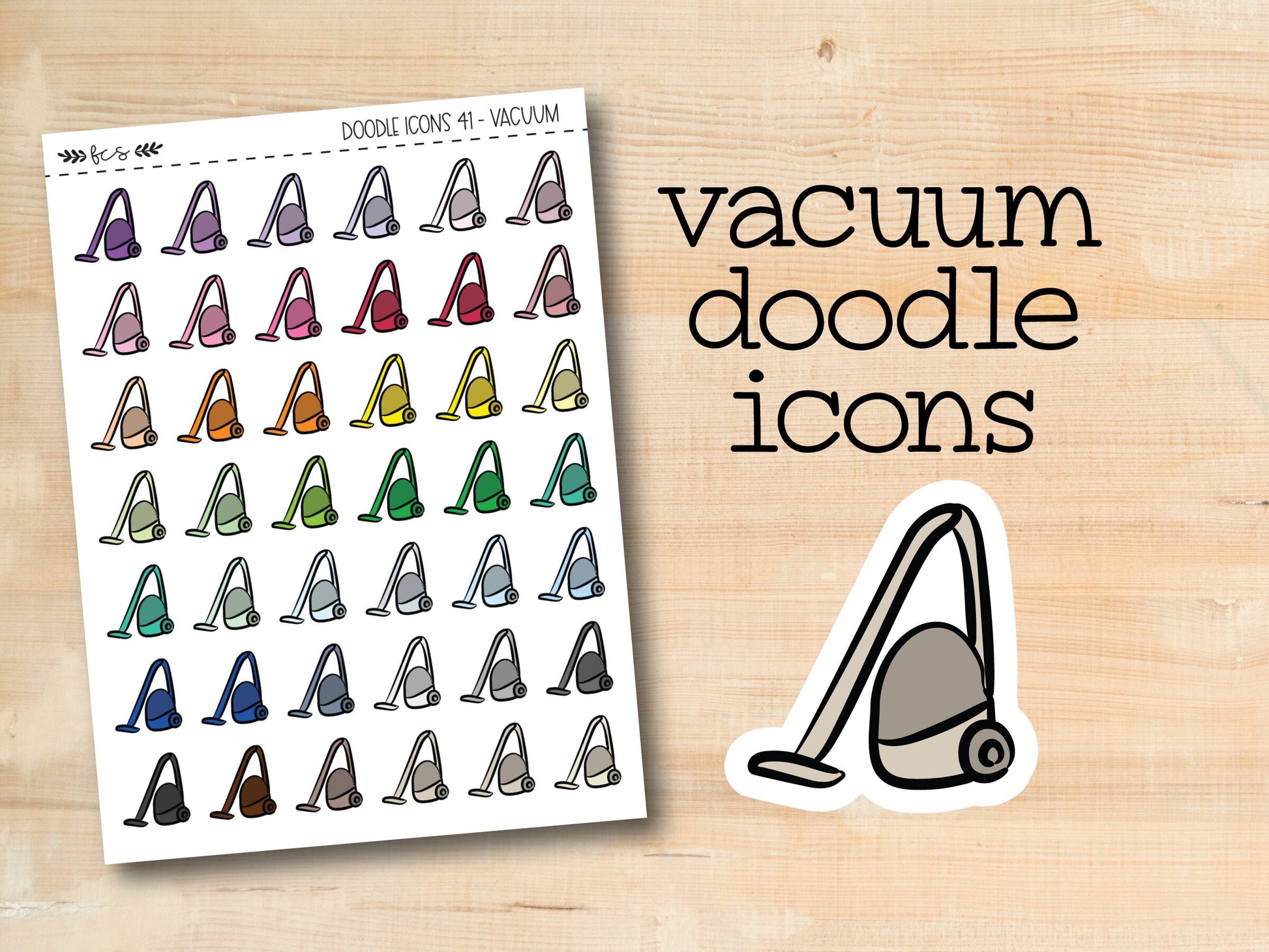 a sticker of a pair of shoes with the words vacuum doodle icons