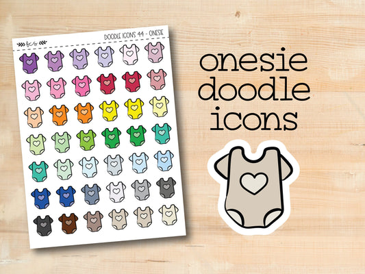 a sticker with a picture of a baby&#39;s onesie doodle icons