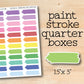 a sticker of paint stroke quarter boxes