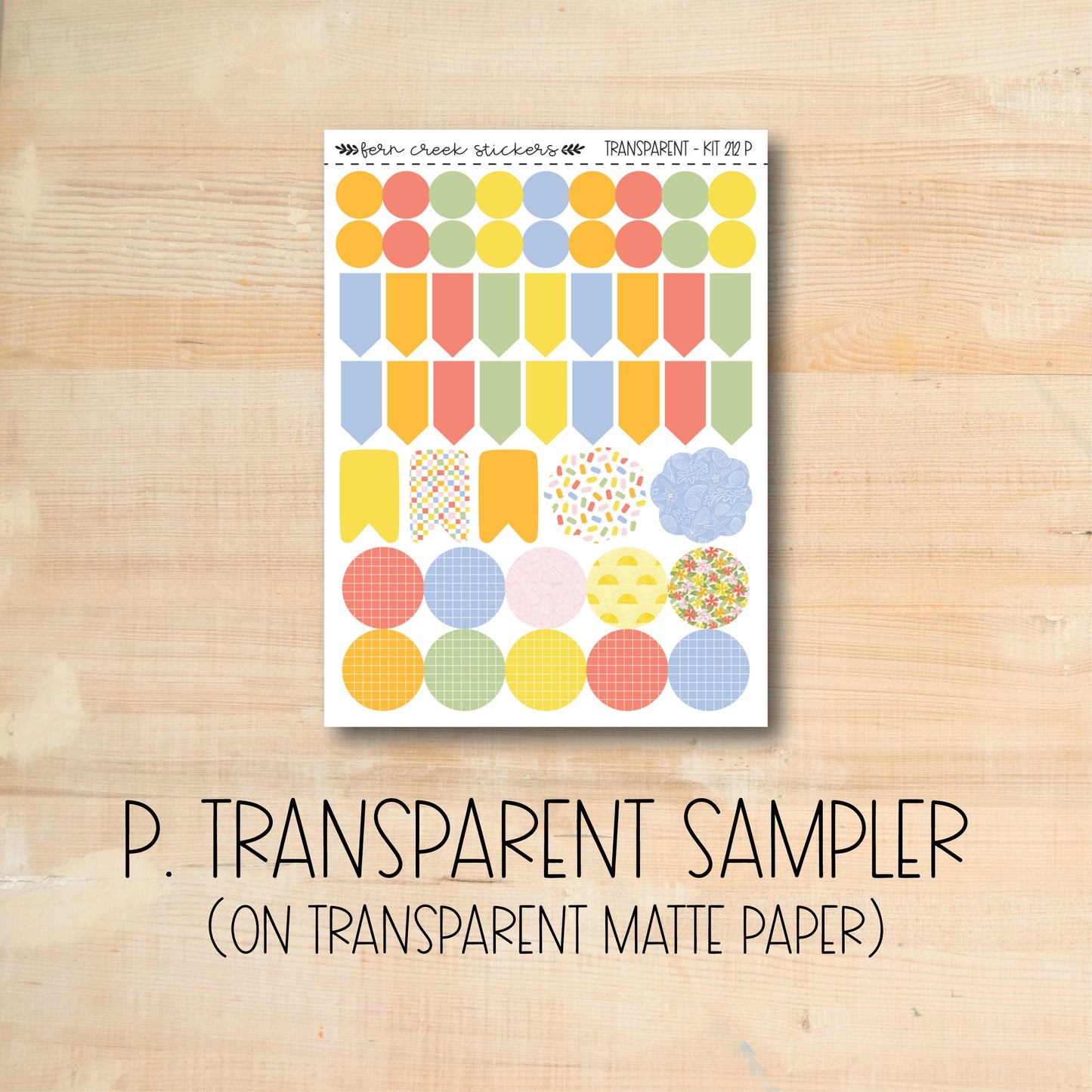 a picture of a wooden surface with the words p transparent transparent sampler on it