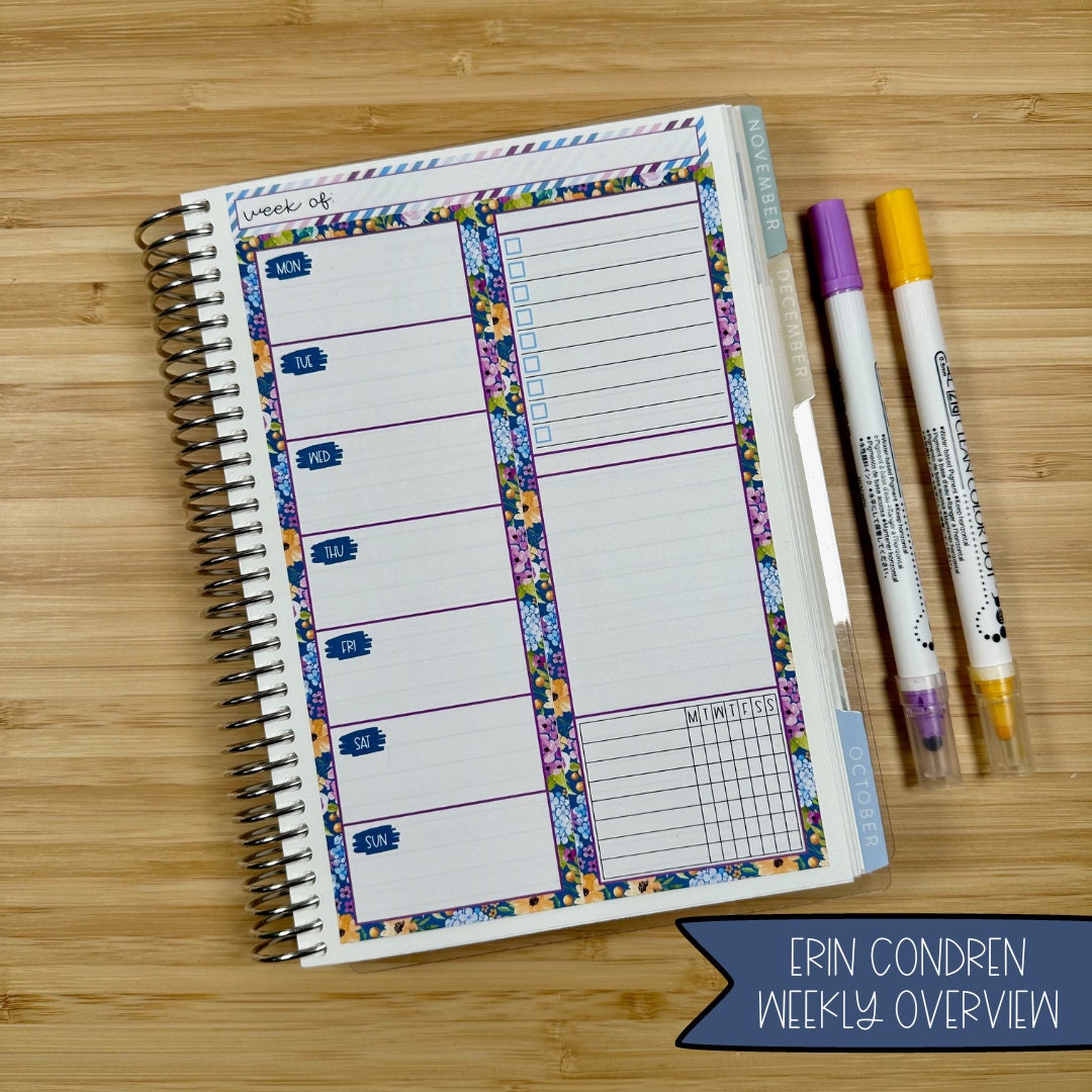 A5-WO 212 || SUNNY DAYS A5 Daily Duo Erin Condren Weekly Overview