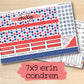 EC 7x9 215 || STARS & STRIPES July 7x9 Erin Condren monthly planner kit