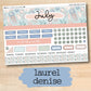 a planner sticker with the words july on it