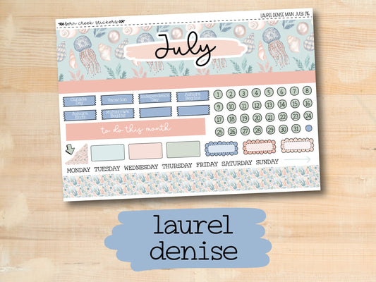 a planner sticker with the words july on it