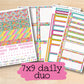 a set of planner pages with the text 7x9 daily duo