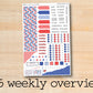 a sticker sheet with the words a5 weekly overview