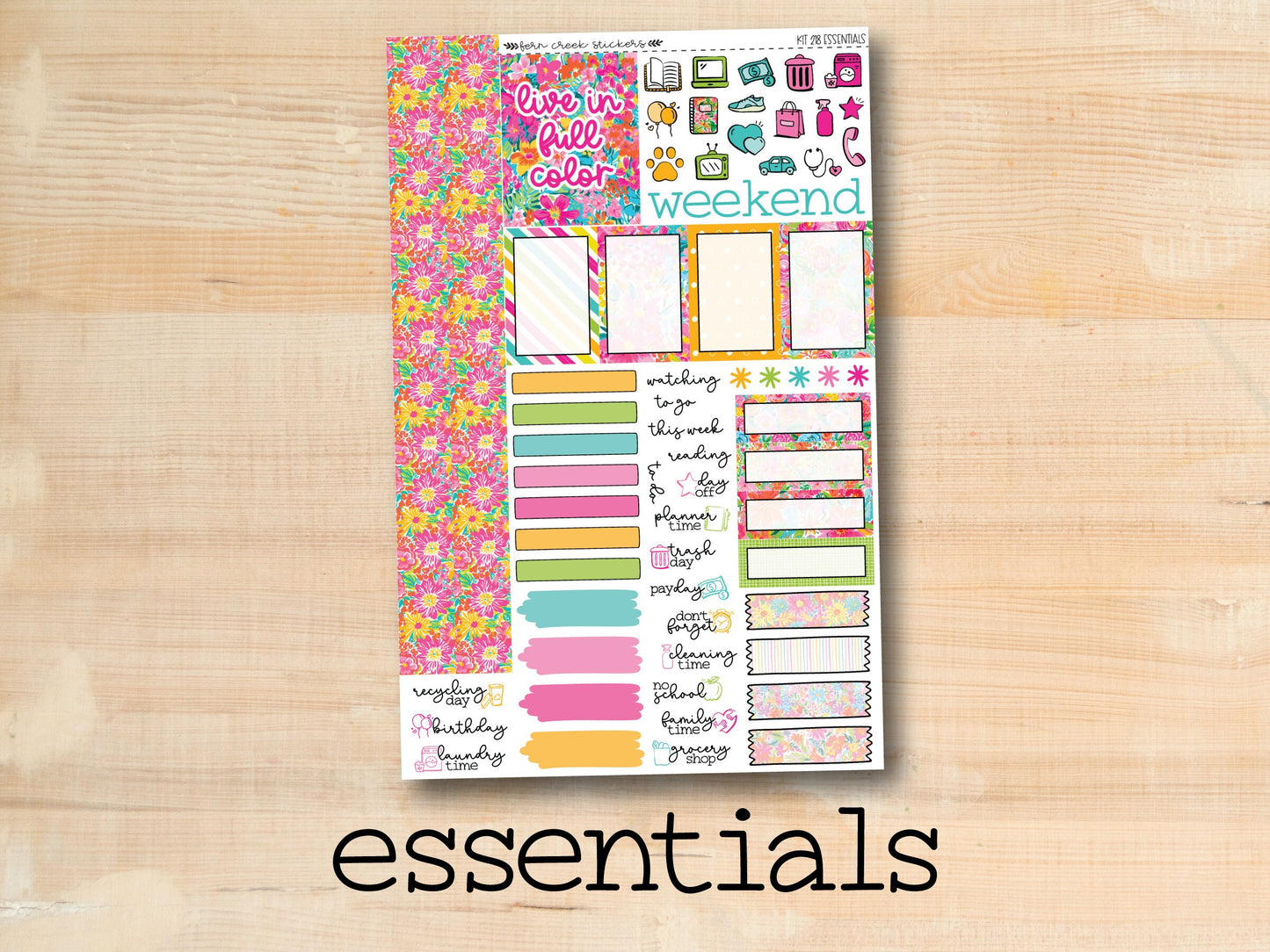 KIT-218 || NEON GARDEN weekly planner kit for Erin Condren, Plum Paper, MakseLife and more!