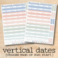 a pair of vertical date sheets on a wooden surface
