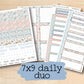 a set of planner stickers with the text 7x9 daily duo