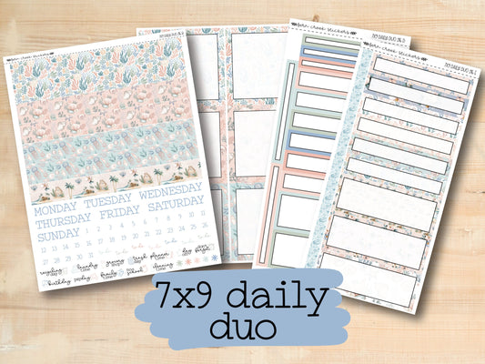 a set of planner stickers with the text 7x9 daily duo