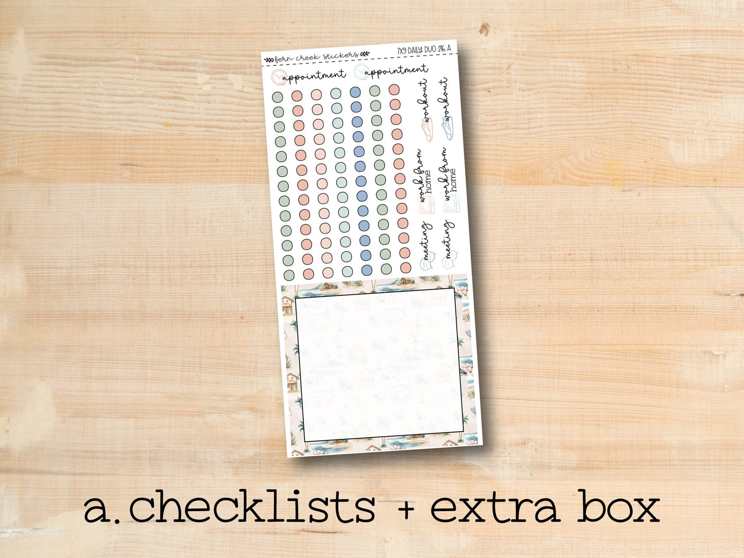 a checklist and extra box on a wooden surface