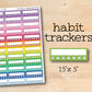 a colorful planner sticker with the words habit trackerrs on it