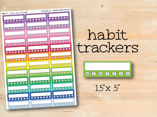 a colorful planner sticker with the words habit trackerrs on it