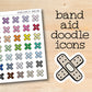 a sticker with a cross pattern on it and the words band aid doodle