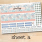 a sheet of stickers with the words july on it