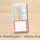 a checklist and extra box on a wooden surface