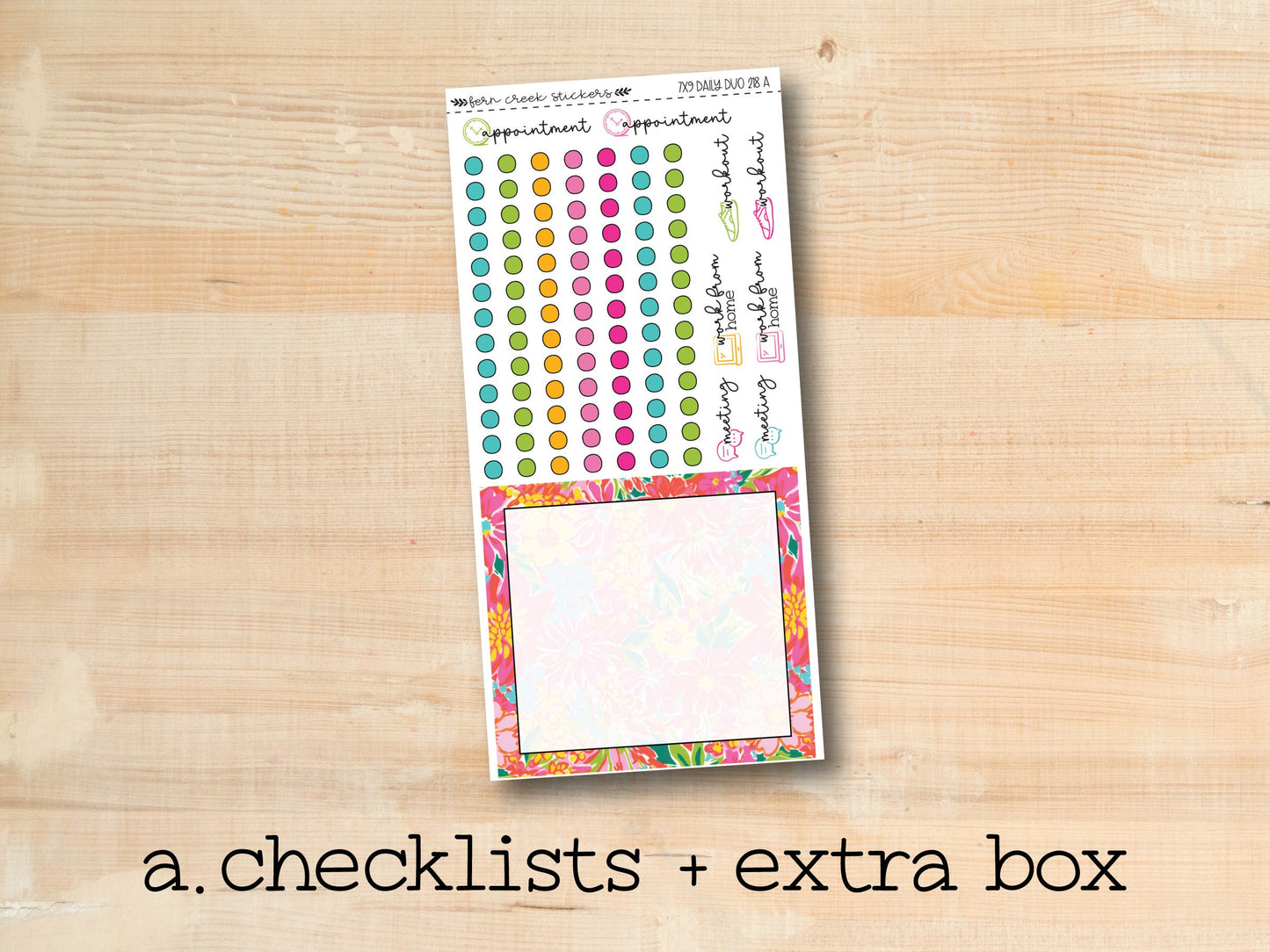 a checklist and extra box on a wooden surface