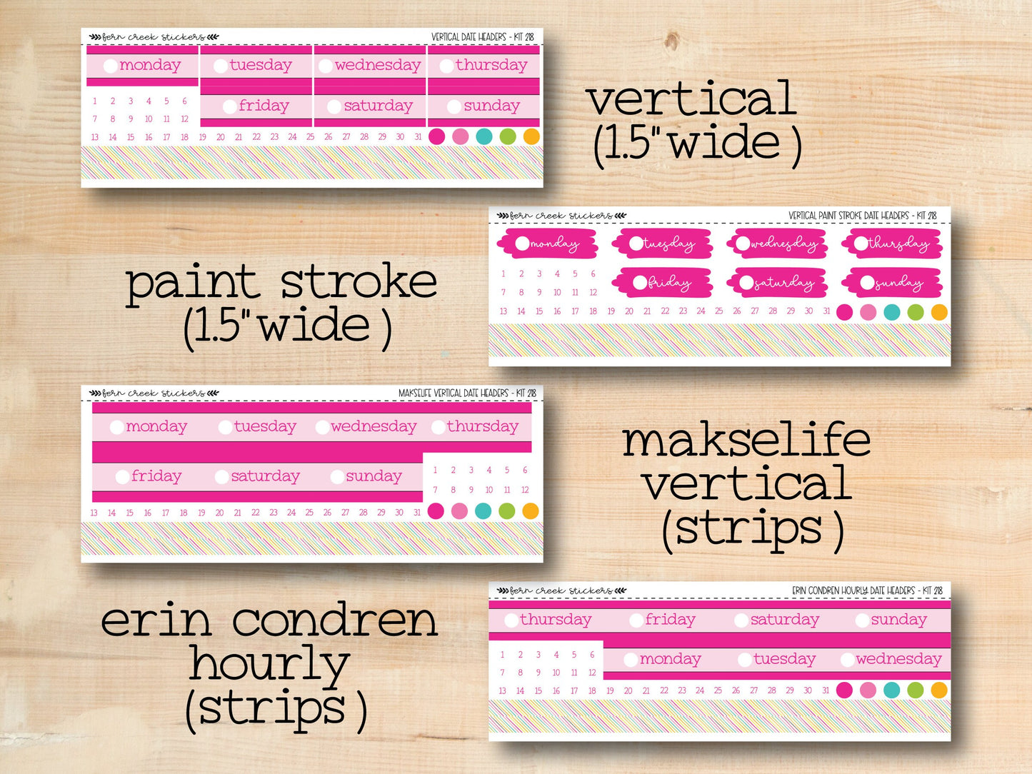 KIT-218 || NEON GARDEN weekly planner kit for Erin Condren, Plum Paper, MakseLife and more!