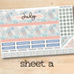 a sheet of stickers with the words july on it