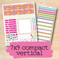 a variety of stickers with the text 7x9 compact vertical