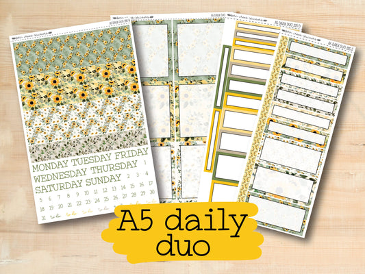 a5 daily planner with sunflowers on it