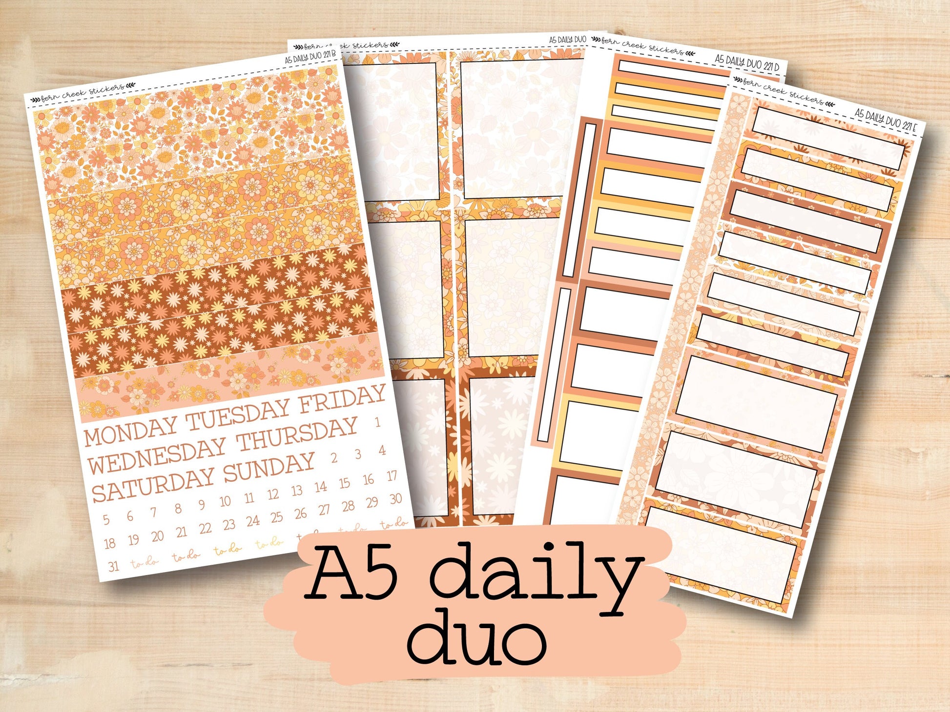 a5 daily planner stickers for the month of the week