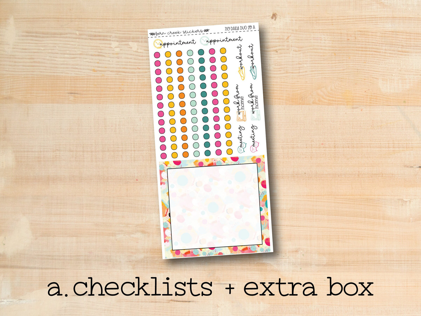 a checklist and extra box on a wooden surface