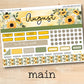 a planner sticker with sunflowers on it