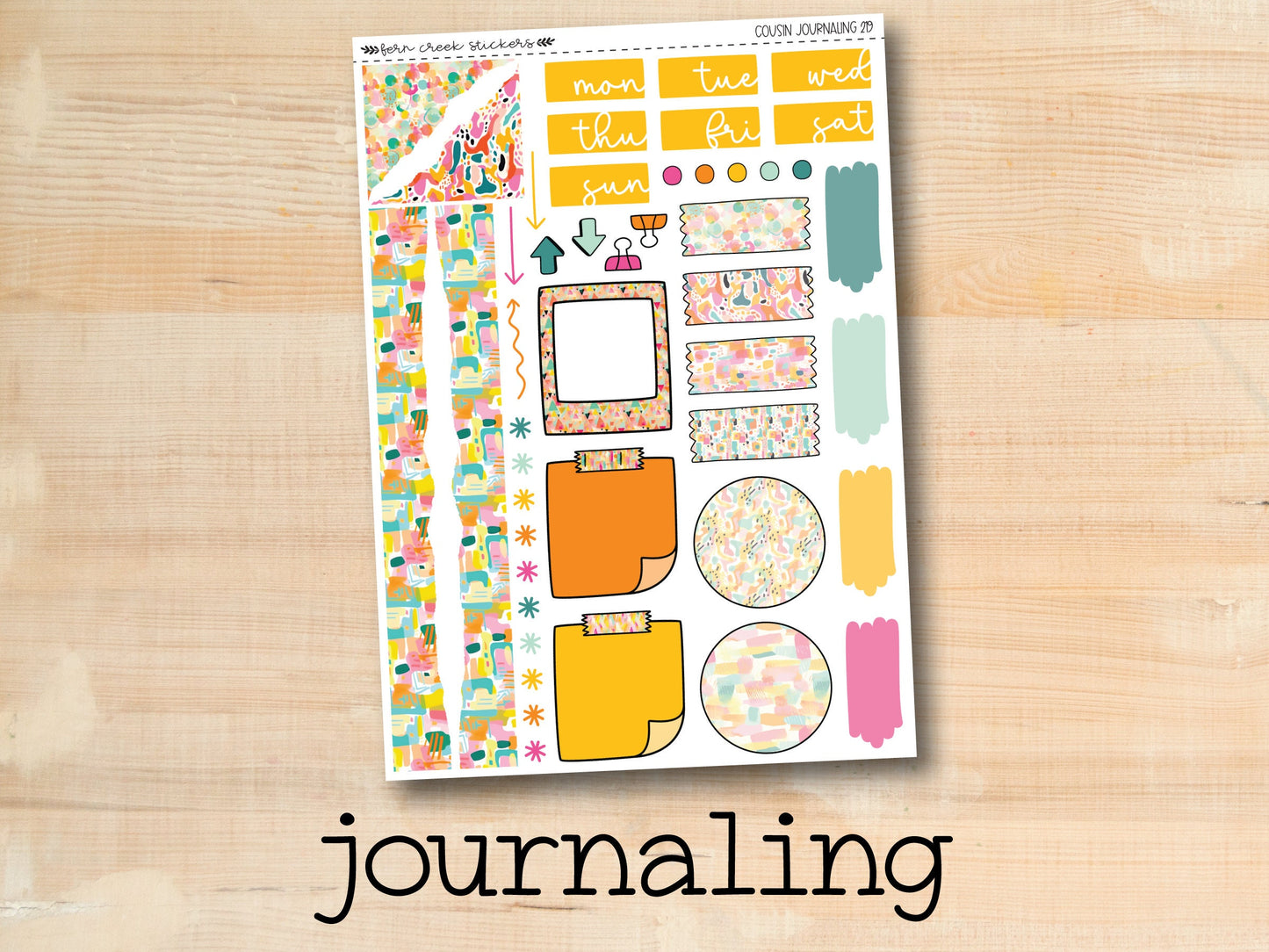 a sticker sheet with the words journaling on it