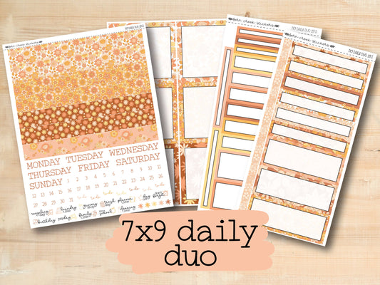 a set of three daily planner pages with the text 7x9 daily duo