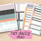 a variety of daily planner pages with the text 7x9 daily duo