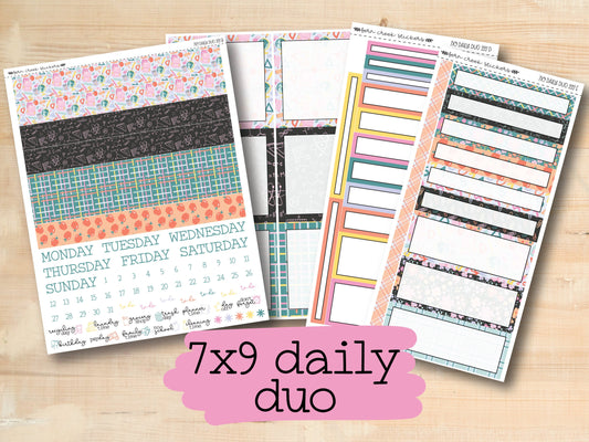 a variety of daily planner pages with the text 7x9 daily duo