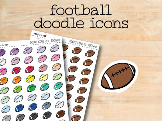 a football doodle sticker with a football on it