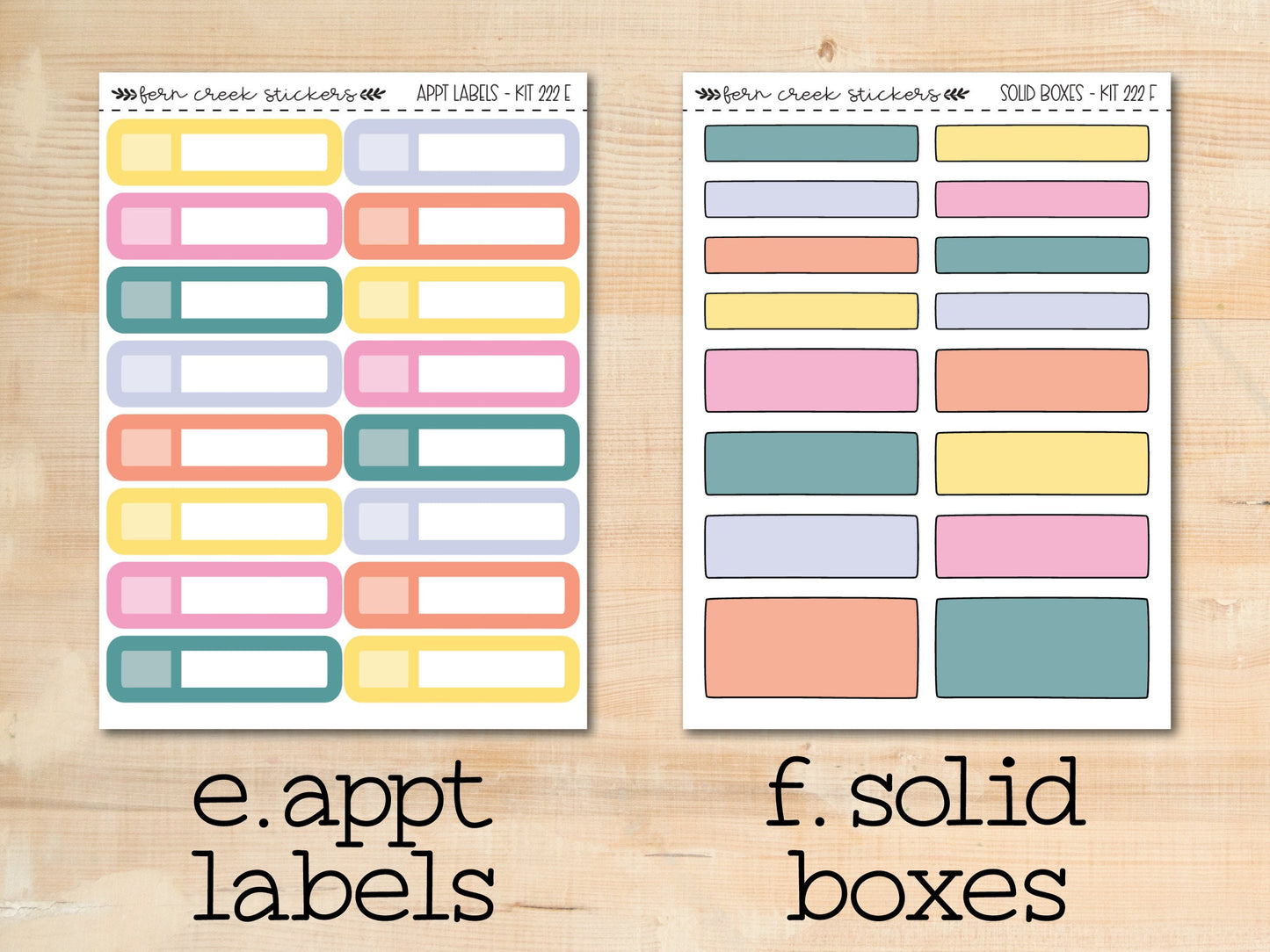 two different types of labels on a wooden table