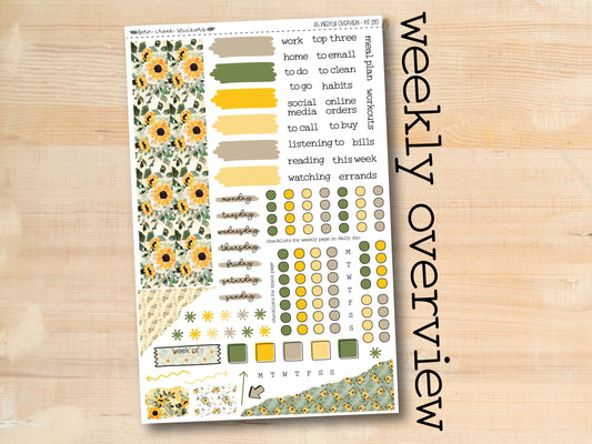 a sheet of stickers with sunflowers on them