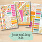 a collection of colorful stickers with the text journaling kit