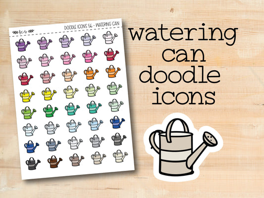 a sticker of a watering can doodle icons