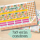 two planner stickers with the words, 7x9, and a photo of