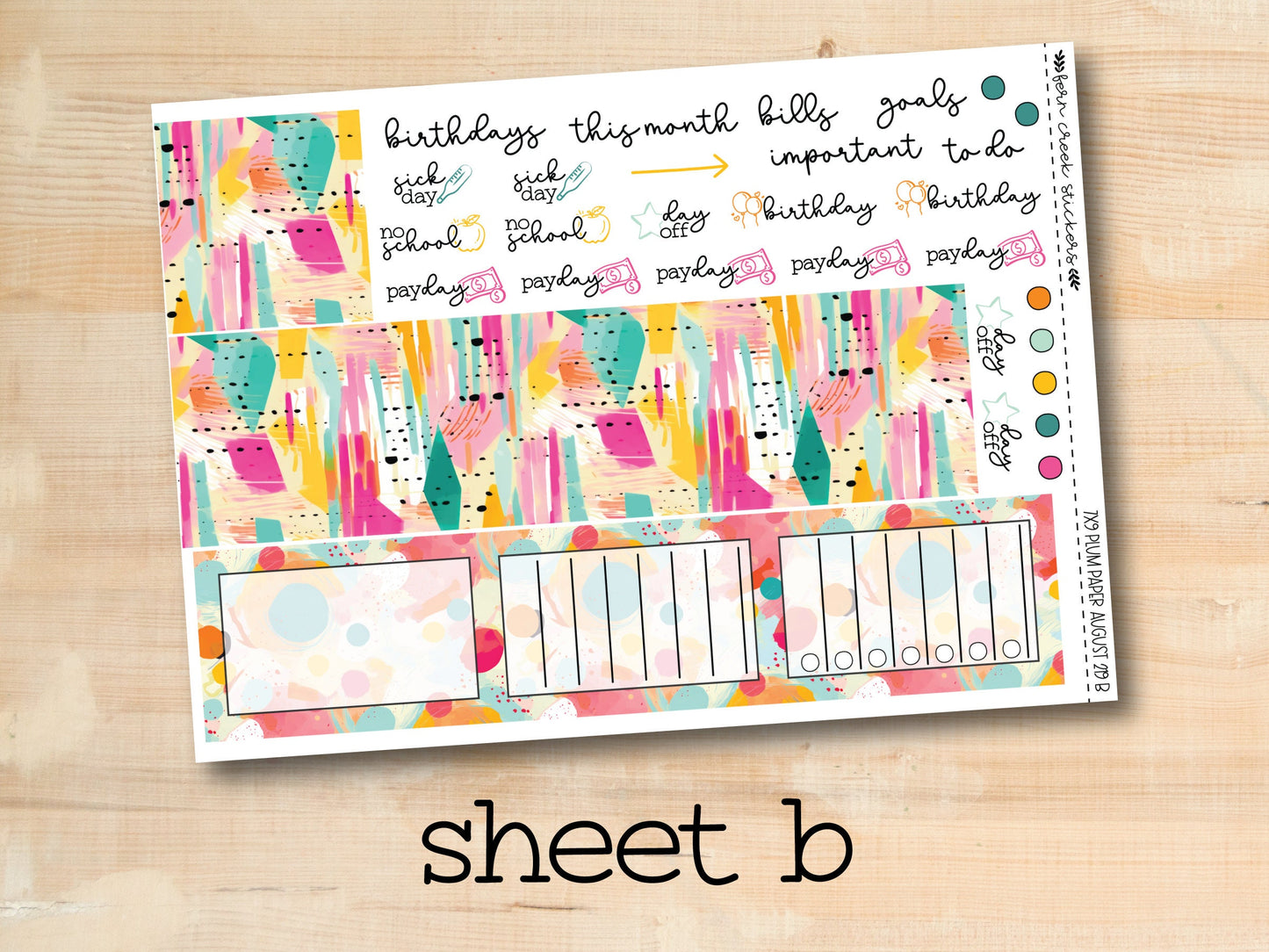 a planner sticker with a colorful background