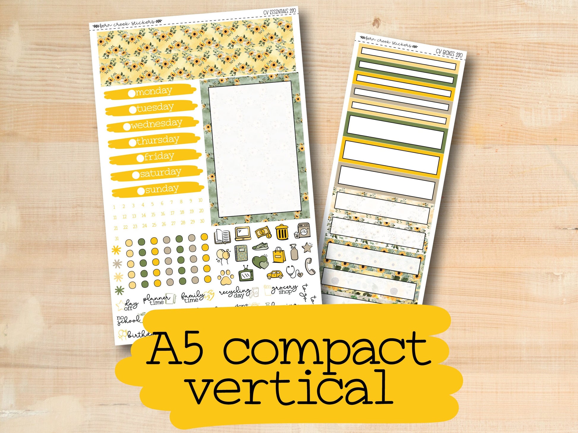 a5 compact vertical stickers with the text, a5 compact vertical stickers