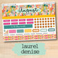 a planner sticker with the words august on it