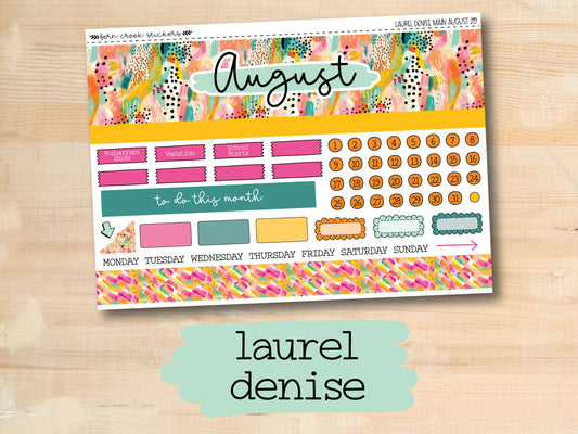 a planner sticker with the words august on it