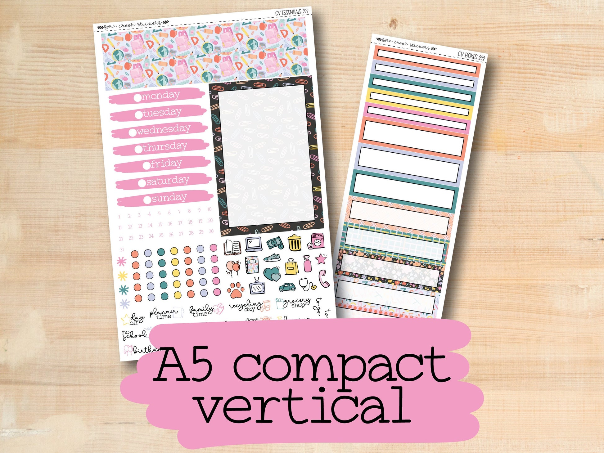 a5 compact vertical vertical stickers with the text a5 compact vertical stickers